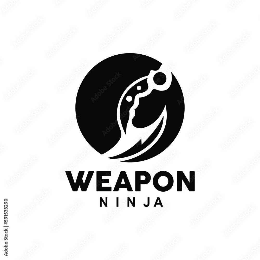 Obraz premium Weapon Logo, Traditional Weapon Karambit Vector, Ninja Fighting Tool Simple Design, Symbol Icon, Illustration