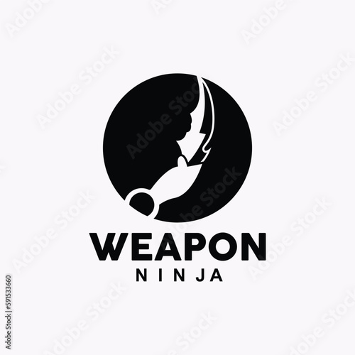 Weapon Logo, Traditional Weapon Karambit Vector, Ninja Fighting Tool Simple Design, Symbol Icon, Illustration