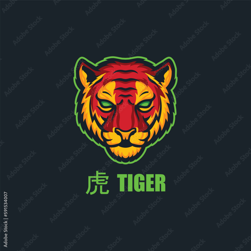 Tiger chinese zodiac logo for mascot or emblems