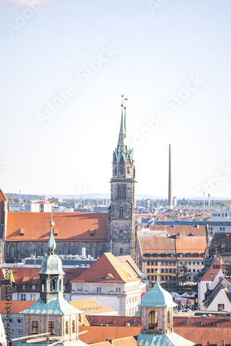 Blick auf die Nürnberger Altstadt, Deutschland, Bayern, Nürnberg