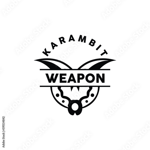 Weapon Logo, Traditional Weapon Karambit Vector, Ninja Fighting Tool Simple Design, Symbol Icon, Illustration
