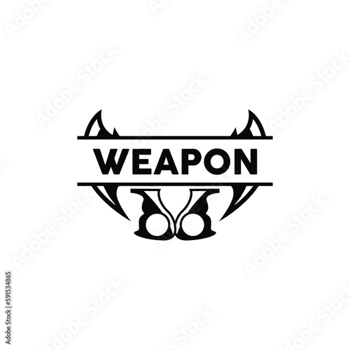 Weapon Logo, Traditional Weapon Karambit Vector, Ninja Fighting Tool Simple Design, Symbol Icon, Illustration