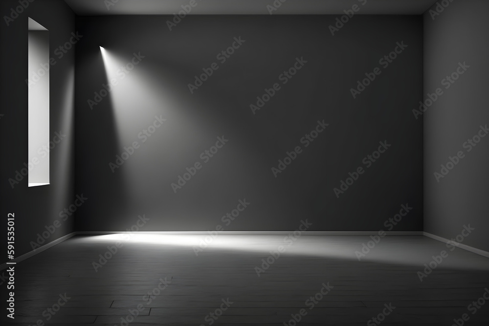 Low Light Studio Background for product or 3D scenario interior landscape, Single focus lighting