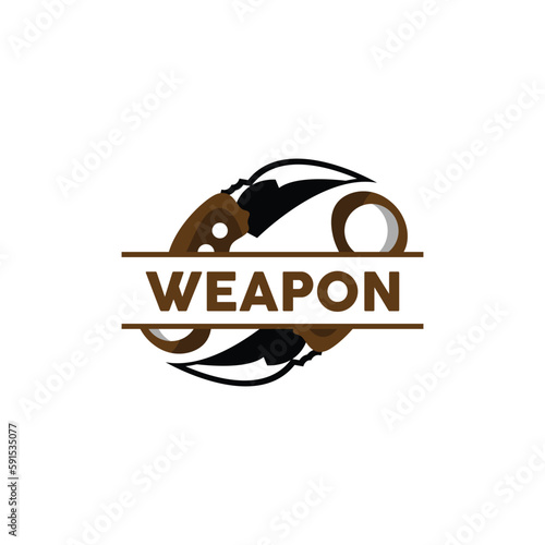 Weapon Logo, Traditional Weapon Karambit Vector, Ninja Fighting Tool Simple Design, Symbol Icon, Illustration