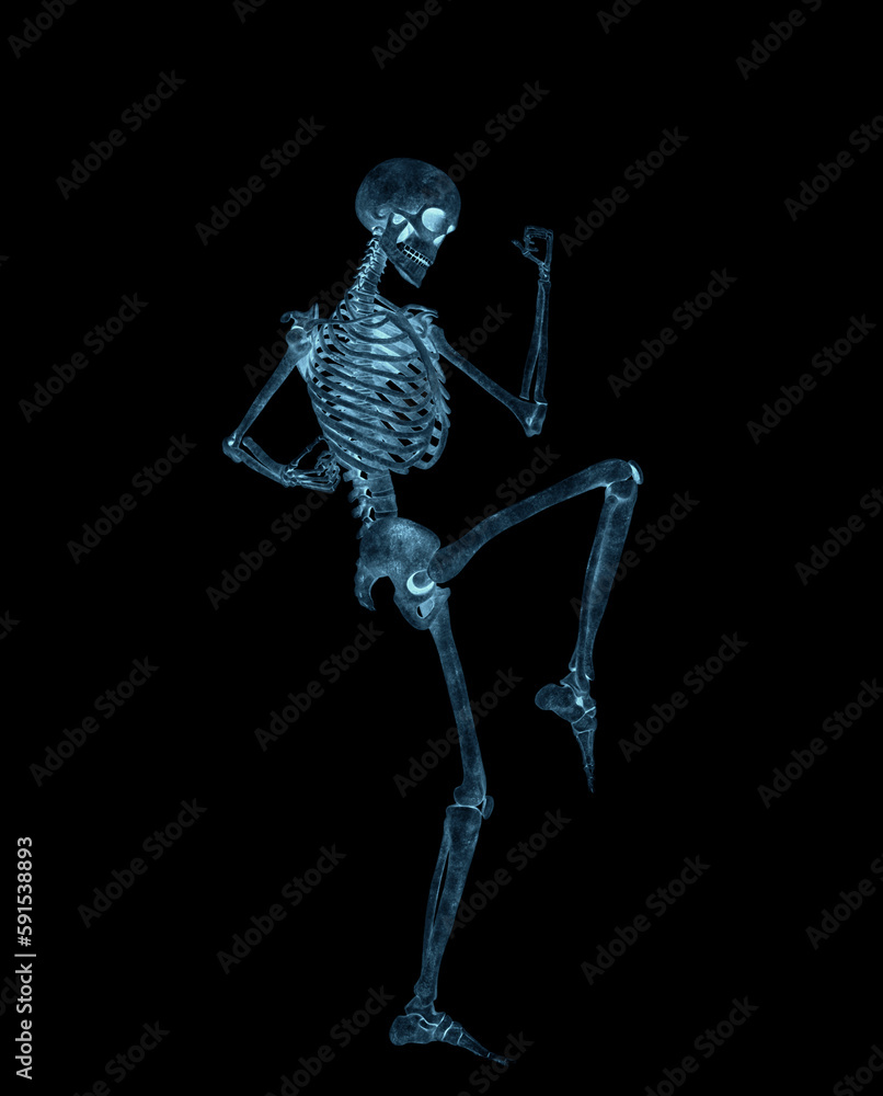 skeleton is celebrating