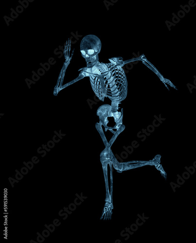 skeleton is running fast in action