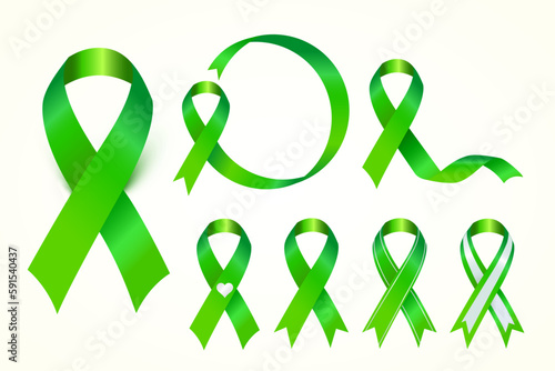 The green ribbon is used to represent bipolar disorder and over 45 other causes including global warming, text-free driving, cerebral palsy, and genocide. photo
