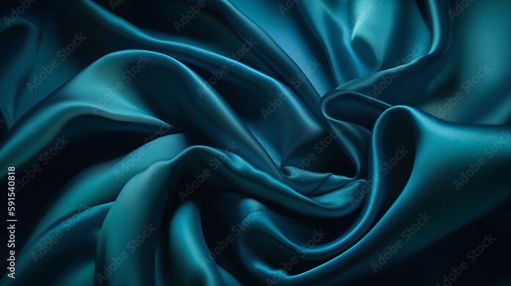 Obraz premium Blue Silk Background, Image Ai Generated