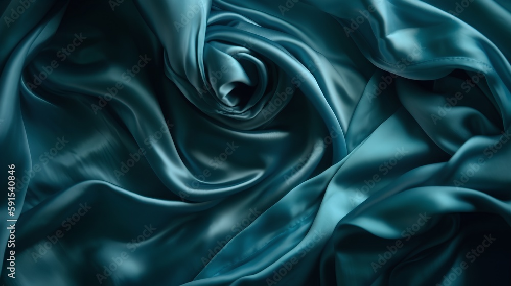Obraz premium Blue Silk Background, Image Ai Generated