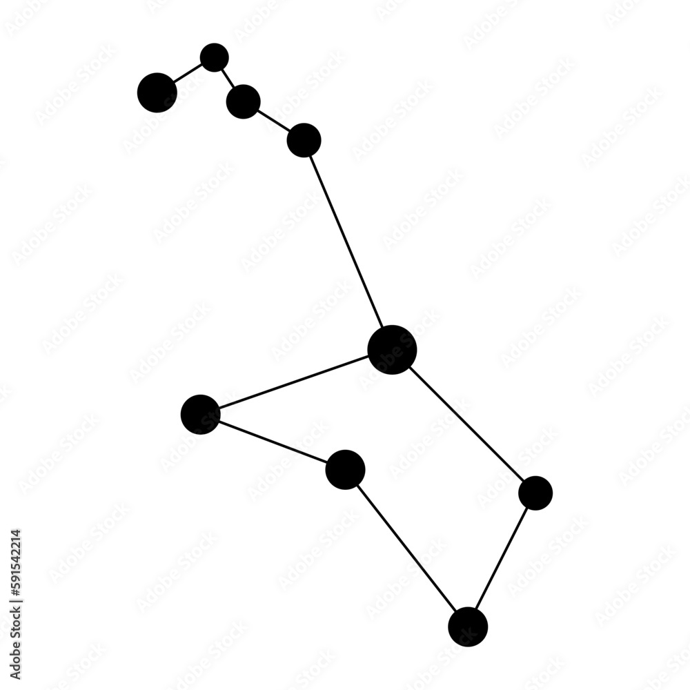 Puppis constellation map. Vector illustration. Puppis constellation map. Vector illustration.