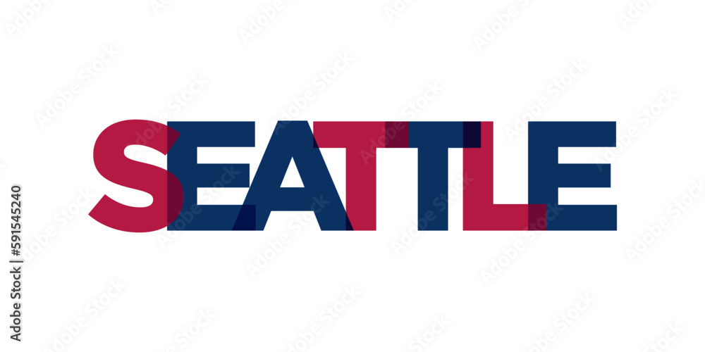 Seattle, Washington, USA typography slogan design. America logo with ...