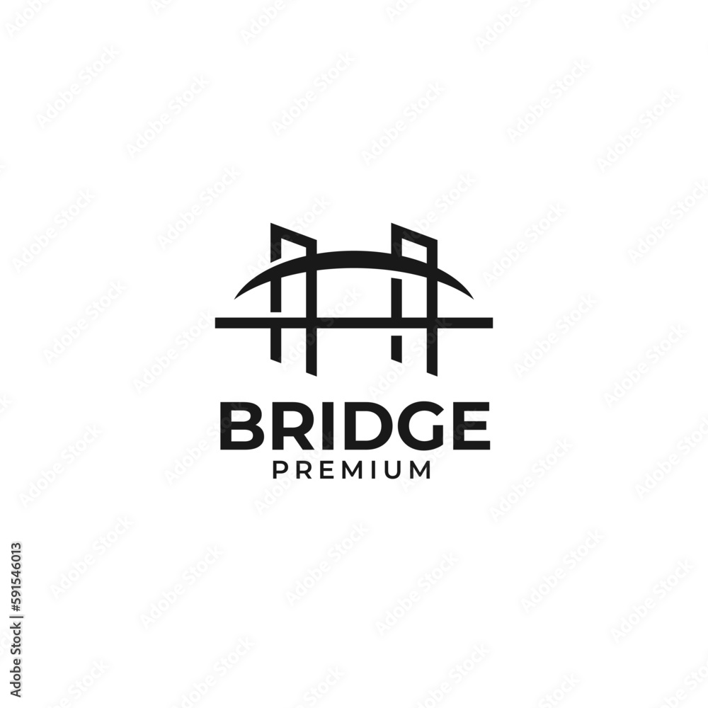 Vector bridge logo design concept template illustration idea