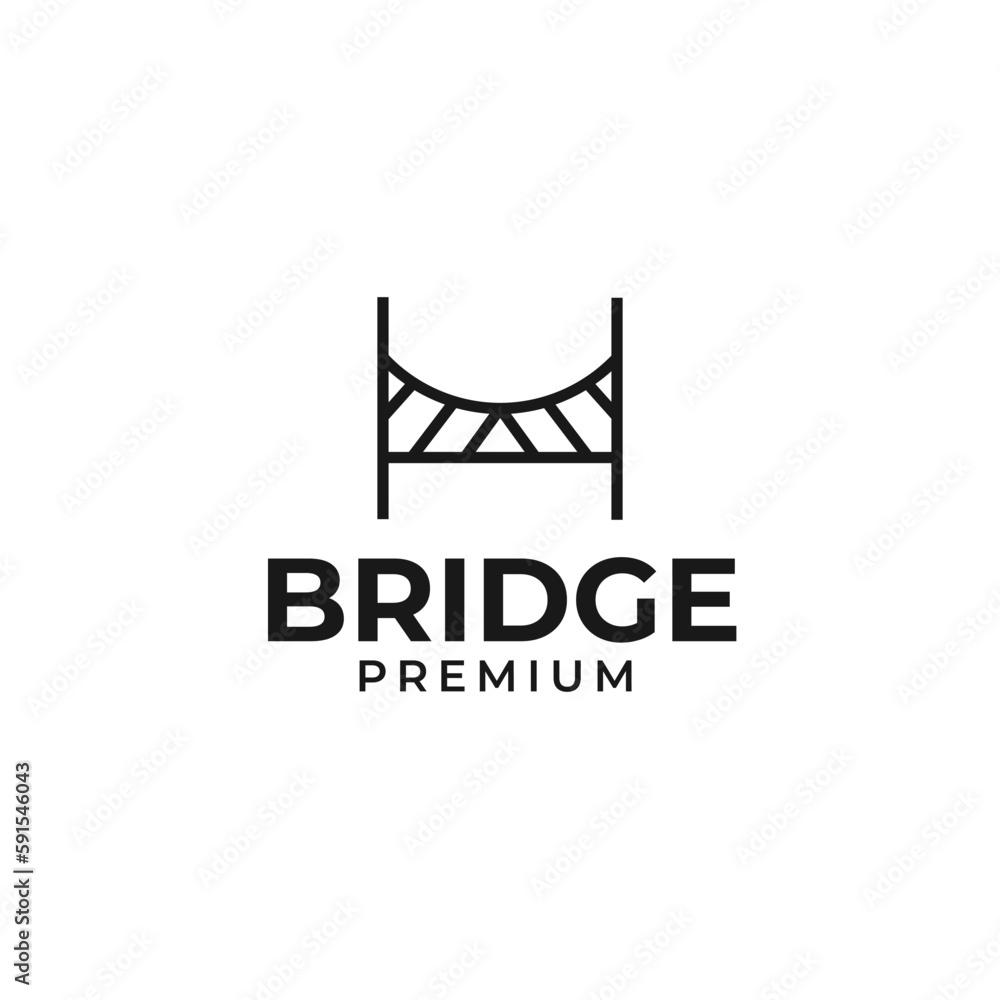 Vector bridge logo design concept template illustration idea Vector bridge logo design concept template illustration idea