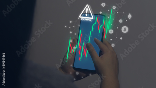 Cryptocurrency prices are rising, chart on mobile