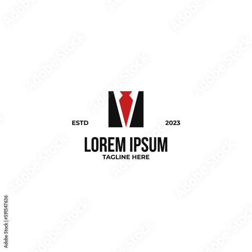 Vector suit and tie logo design concept illustration idea