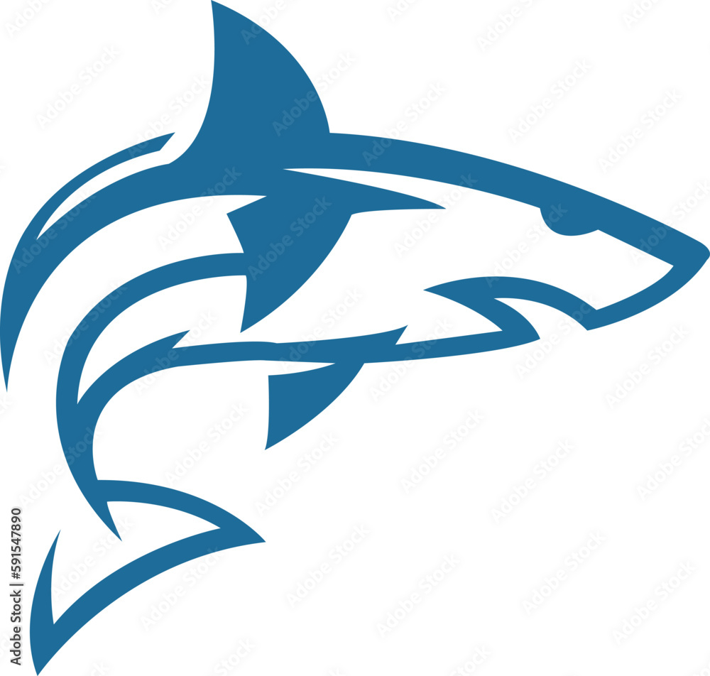 Shark Fish Head Logo Vector Template Illustration Design. Mascot Fish Logo design Fish sport