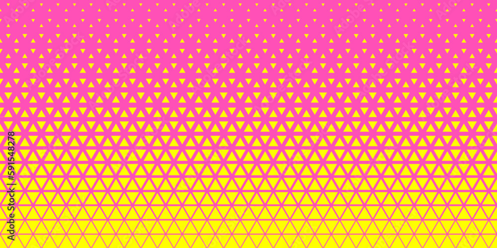 Yellow pink halftone triangles pattern. Abstract geometric gradient background. Vector illustration. Yellow pink halftone triangles pattern. Abstract geometric gradient background. Vector illustration.