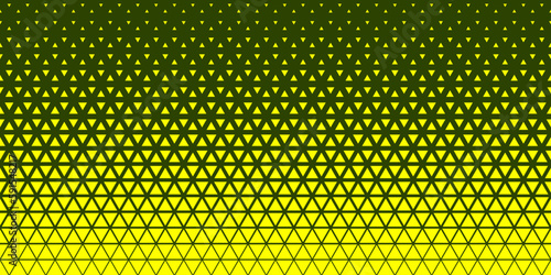 Yellow khaki green halftone triangles pattern. Abstract geometric gradient background. Vector illustration.