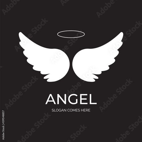 
Angel wings logo,vector template
white angel wings with a circle on top, angle wing logo cartoon logo icon flat template, Pair of white angle wings in cartoon style vector vintage Angle Wing ,