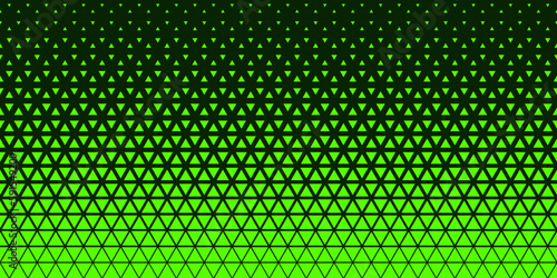 Green halftone triangles pattern. Abstract geometric gradient background. Vector illustration.