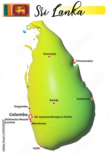 Sri Lanka, Fläche und Flagge