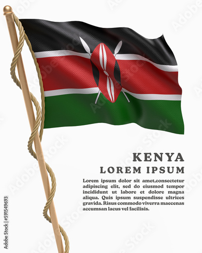 White Backround Flag Of KENYA