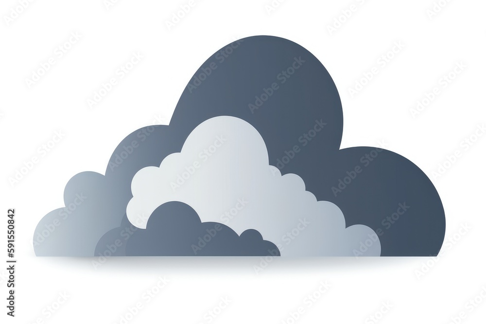 Cloud Icon With Varying Degrees Of Thickness And Coverage To Represent Different Levels Of Cloudiness. Generative AI Cloud Icon With Varying Degrees Of Thickness And Coverage To Represent Different Levels Of Cloudiness. Generative AI
