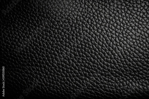 Black Leather Background With Pebbled Texture. Generative AI