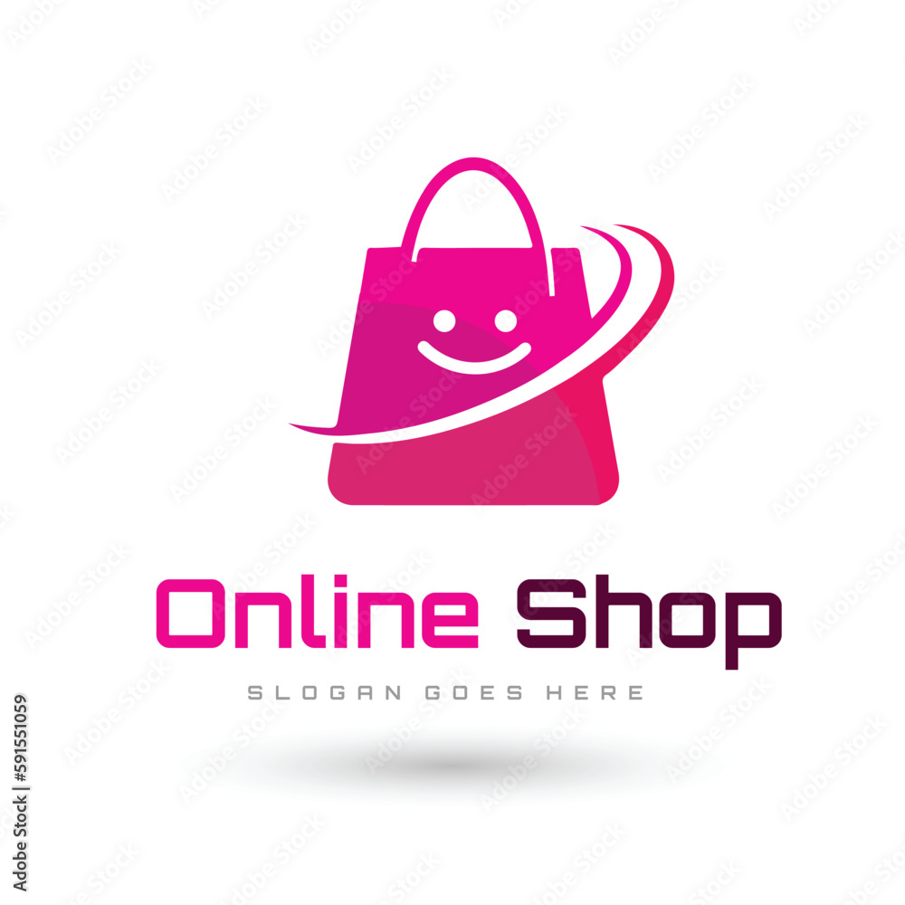 E commerce logo design vector. Online shop logo design idea E commerce logo design vector. Online shop logo design idea