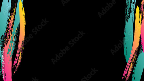 筆で書いたかすれのある背景素材　背景黒・グラデーション