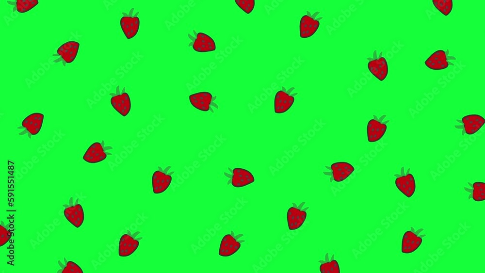 Strawberry Close-Up Group Of Strawberries, isolated on green background Strawberry Close-Up Group Of Strawberries, isolated on green background