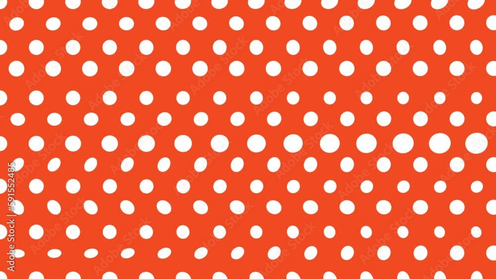 White polka dots on bright red background loop animation White polka dots on bright red background loop animation