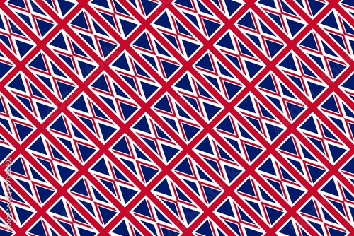 Geometric pattern in the colors of the national flag of United Kingdom. The colors of United Kingdom.