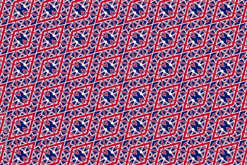 Geometric pattern in the colors of the national flag of United Kingdom. The colors of United Kingdom.