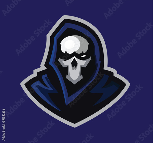 reaper-death-dark-horror Logo Vector Template Illustration Design. Mascot reaper-death-dark-horror Logo design 
