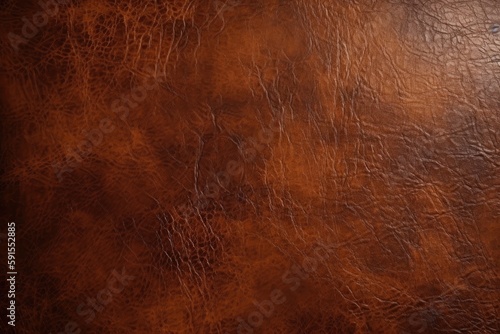 Plain Brown Leather Background With Slightly Distressed Texture. Generative AI