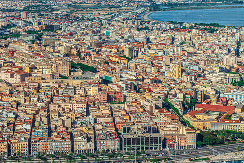 Aerial view of the city of Cagliari. Sardinia, Italy