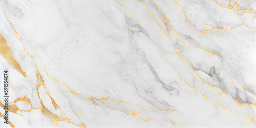 White marble texture with gold veins. Abstract background and texture for design. AI Generative