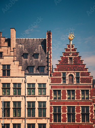 Nice houses in the old town of Antwerp, Belgium