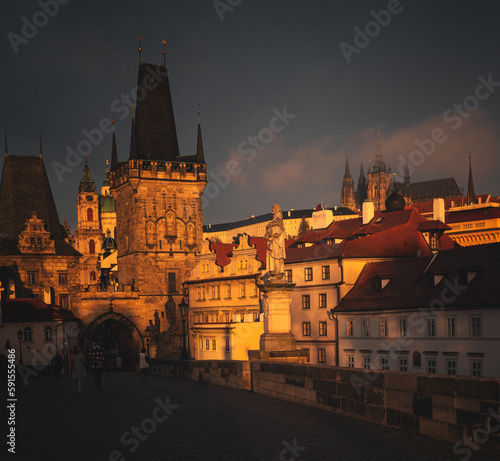 Charles Bridge in Prague, Czech Republic in the morning