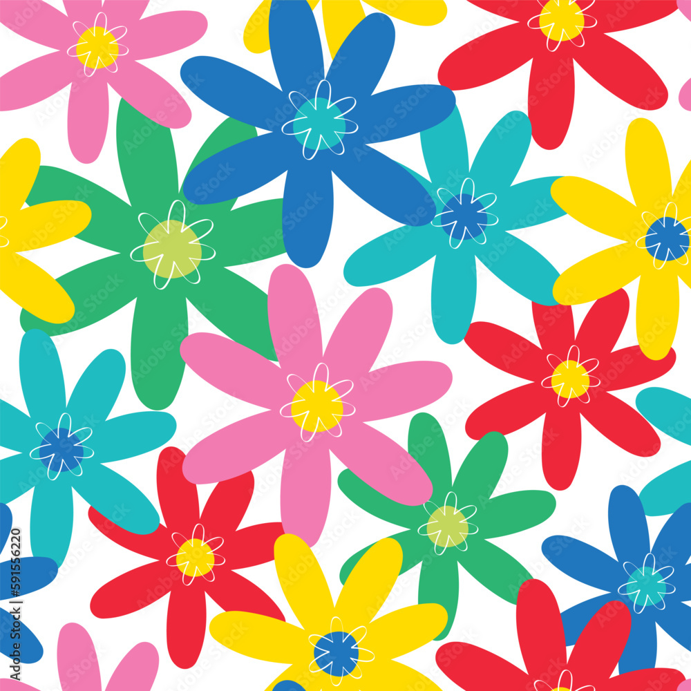 seamless pattern with colorful flowers design seamless pattern with colorful flowers design