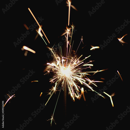 Closeup sparkler emitting sparks