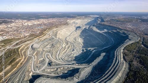 Asbestos quarry in the Urals view from a height , Russia