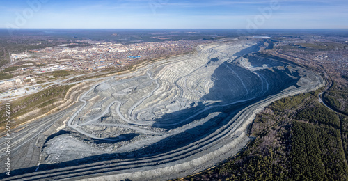 Asbestos quarry in the Urals view from a height , Russia