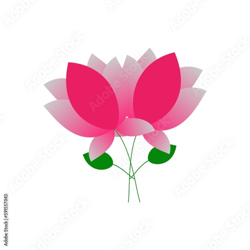 pink lotus flower icon over white background. colorful design.  illustration