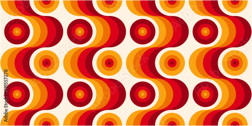 70年代 レトロモダンパターン ベクターイラスト	