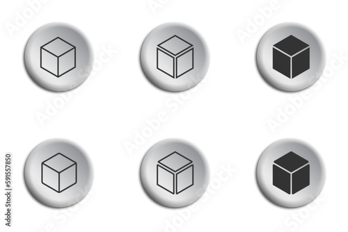 Cube set. Cubic or Box Icon. Vector illustration.