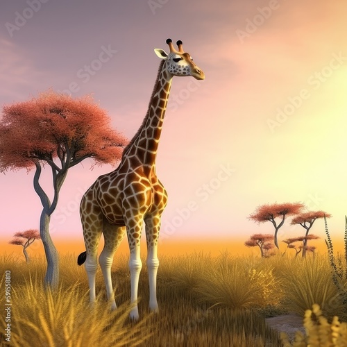 giraffe in the savannah