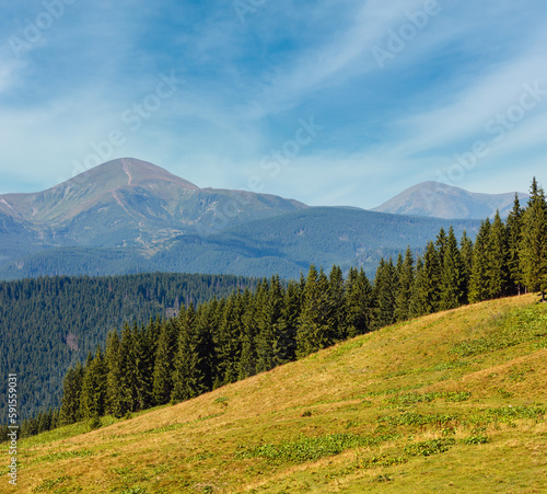 Summer Chornohora mountain ridge view from Vesnjarka plateau (Carpathian, Ukraine). © wildman