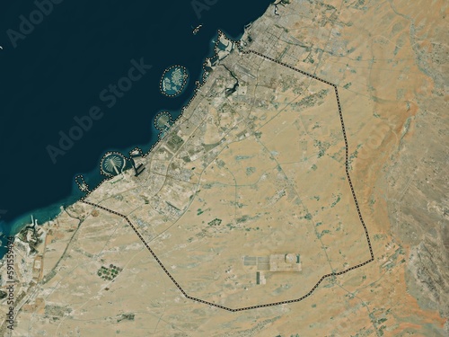 Dubay, United Arab Emirates. High-res satellite. No legend photo